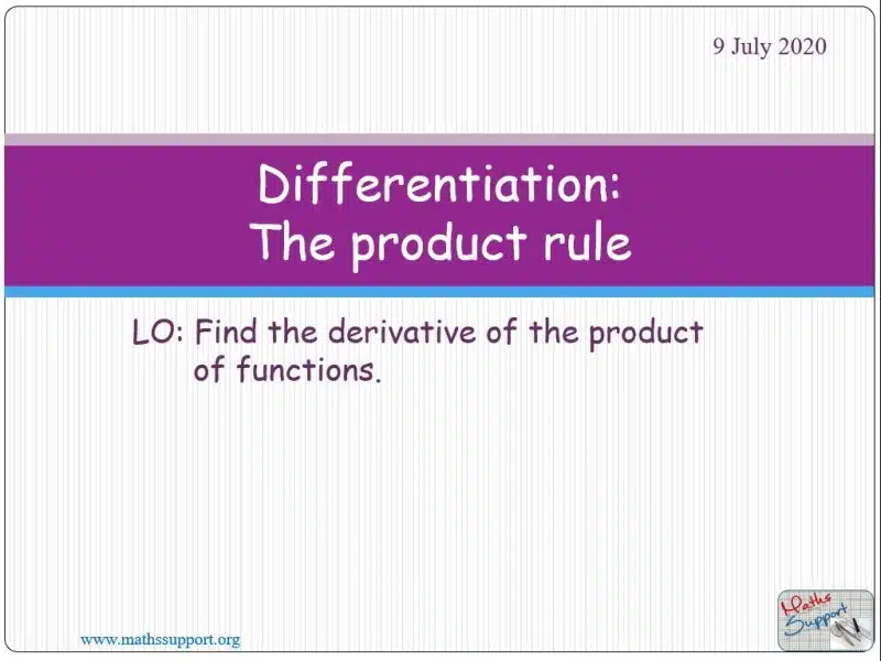 Maths AI-HL 5.09.2 Differentiation: The product rule