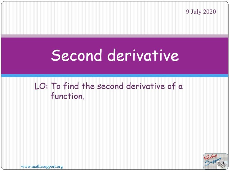 Maths AI-HL 5.10.1 The second derivative