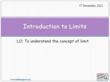 Maths AP 1.01 Introduction to the concept of limits
