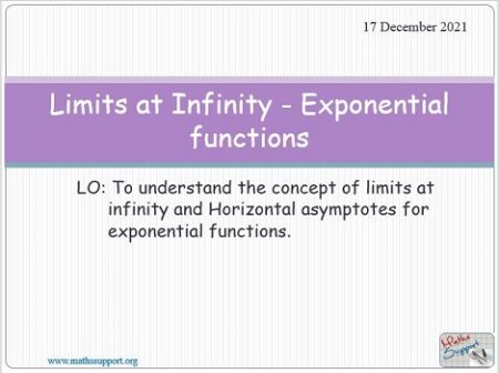 Maths AP 1.04. Limits at infinity – Exponential functions