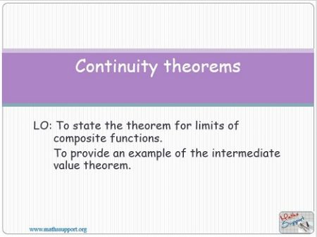Maths AP 1.08 Continuity theorems