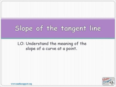 Maths AP 2.02 Gradient of the tangent