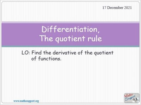 Maths AP 2.06 The quotient rule