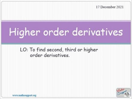 Maths AP 3.01 Higher order derivatives