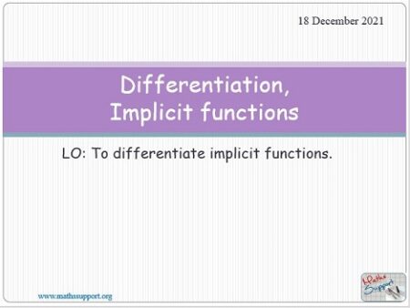 Maths AP 3.03 Derivative of implicit functions