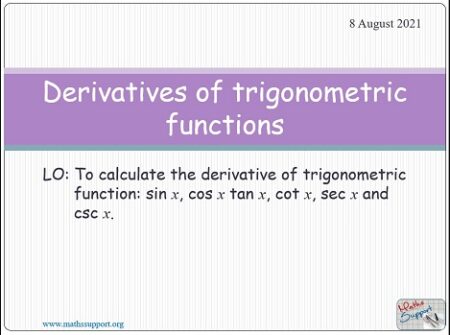 Maths AP 3.05 Derivative trigonometric functions