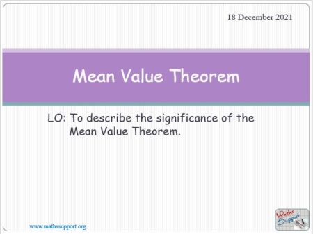 Maths AP 5.01 Mean Value theorem