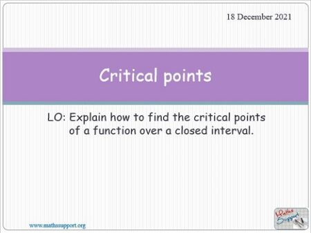 Maths AP 5.02 Critical points