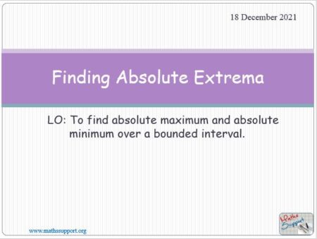 Maths AP 5.04 Finding absolute extrema
