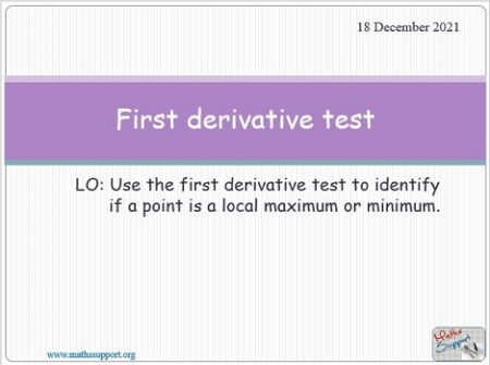 Maths AP 5.05 First derivative test