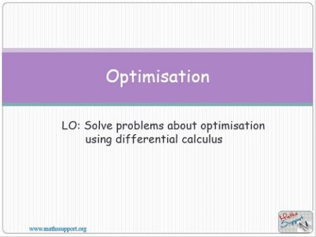 Maths AP 5.07 Optimisation