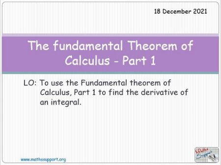 Maths AP 6.03 Fundamental theorem of calculus