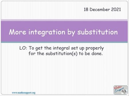 Maths AP 6.06 More integration by substitution