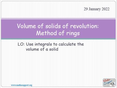 Maths AP 8.02 Volume of revolution: disks