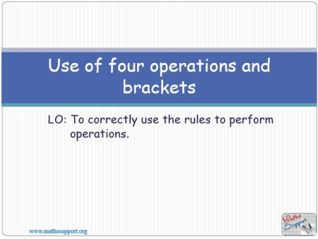 Maths IGCSE E1.02.0 Four operations and brackets