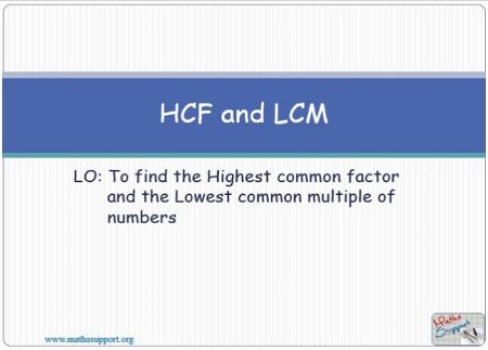 Maths IGCSE E1.03.0 HCF and LCM