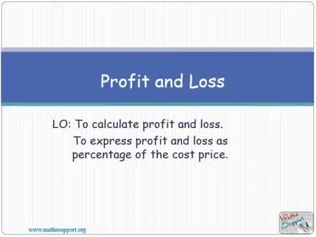 Maths IGCSE E1.08.1 Profit and loss