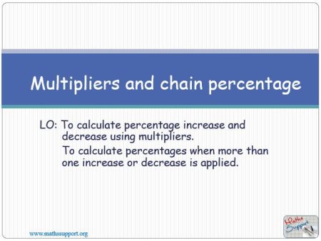 Maths IGCSE E1.08.4 Multipliers and chain percentage