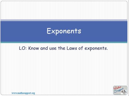 Maths IGCSE E1.09.0 Index laws