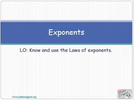 Maths IGCSE E1.09.0 Index laws