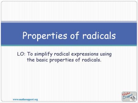 Maths IGCSE E1.10.1 Properties of radicals