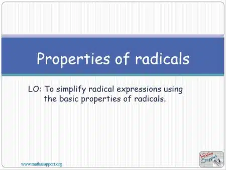 Maths IGCSE E1.10.1 Properties of radicals