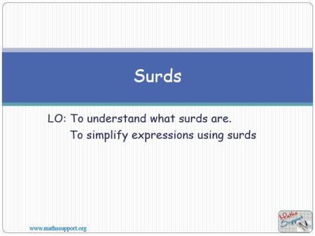 Maths IGCSE E1.10.0  Surds