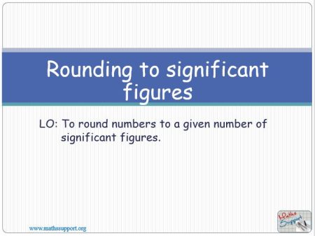 Maths IGCSE E1.11.1 Rounding to significant figures