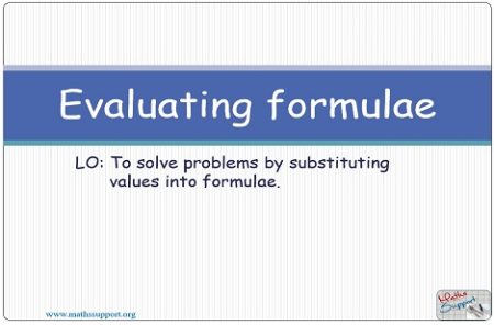 Maths IGCSE E2.50 Evaluating formulae (Formula substitution)