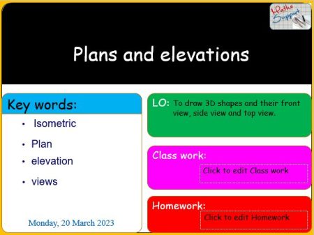 Maths KS3 – 3.06.3 Plans and elevations