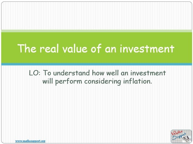 Maths IBAA – 1.43 The real value of an investment