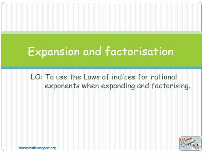 Maths IBAA – 1.71a Expansion and factorisation