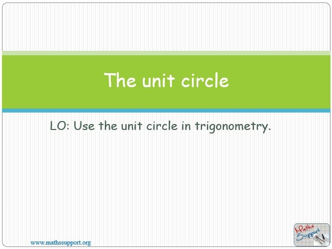 Maths IBAA – 3.51 Definition of cos x, sin x in terms of the unit circle