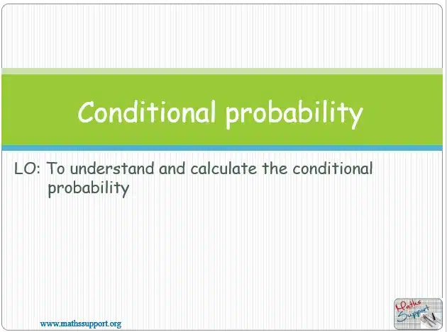 Maths IBAA – 4.64 Conditional probability