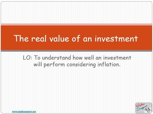 Maths IBAI – 1.43 The real value of an investment