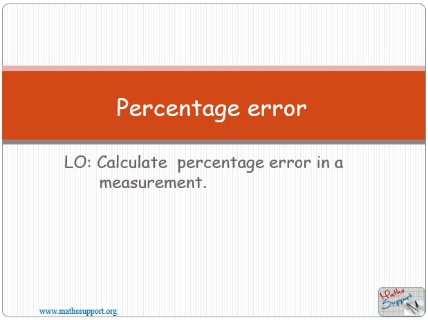 Maths IBAI - 1.63 Percentage error  -  SL