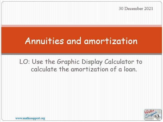 Maths IBAI –1.71 Amortizations and annuities