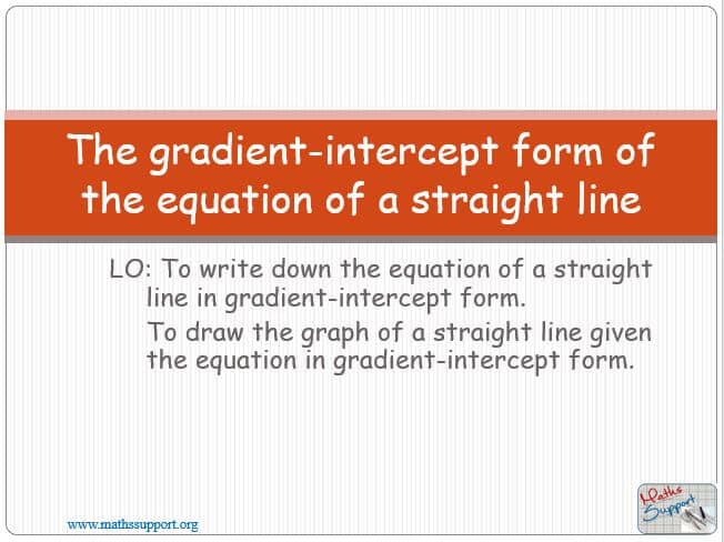 Maths IBAI – 2.11b Gradient-intercept form