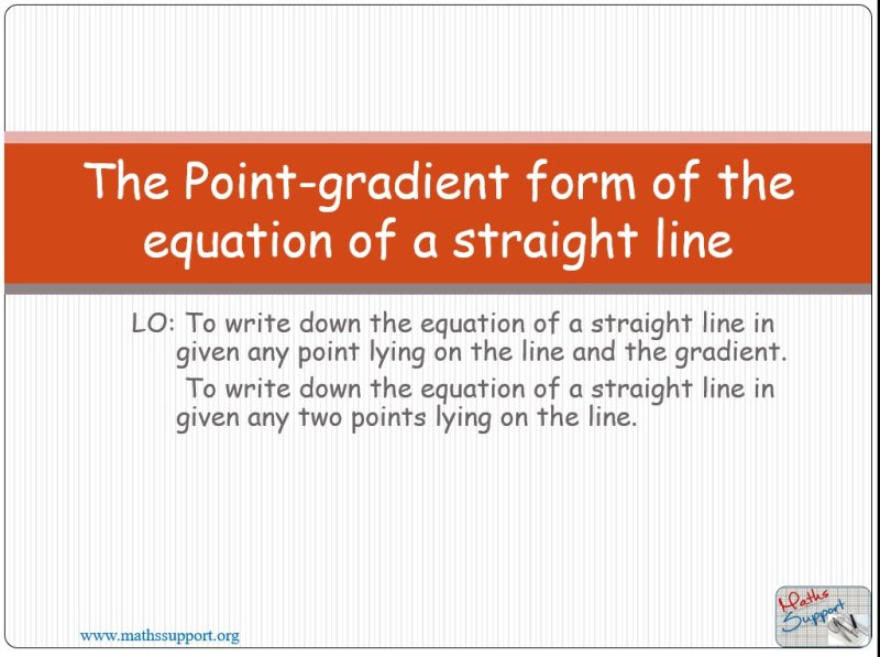Maths IBAI – 2.12 Equation Point-gradient form