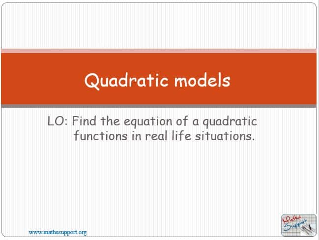 Maths IBAI – 2.52 Quadratic models