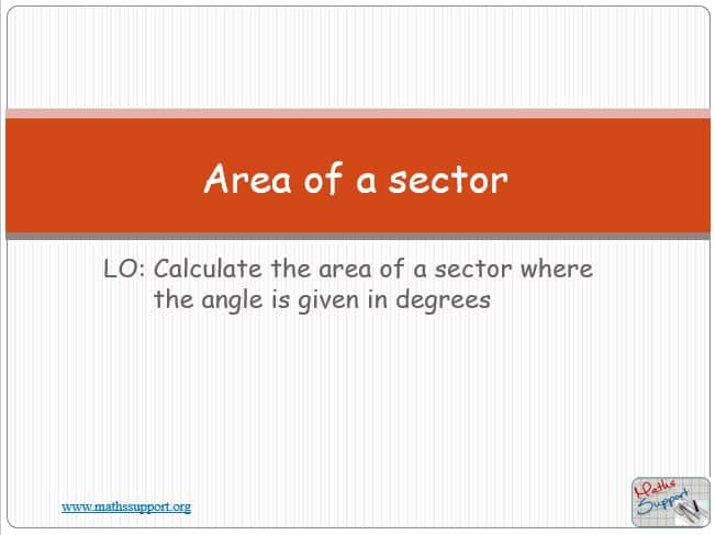 Maths IBAI – 3.42 Area of a sector