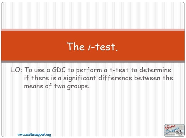 Maths IBAI – 4.116 The t-test
