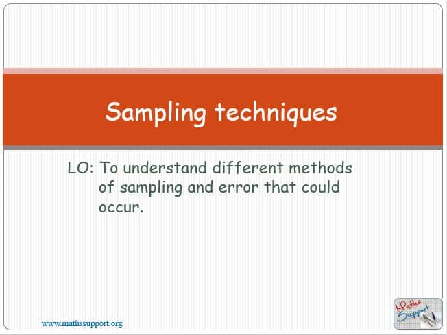 Maths IBAI – 4.14 Sampling techniques