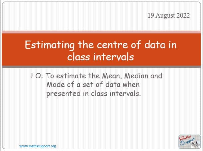 Maths IBAI – 4.32 Estimation of mean from grouped data