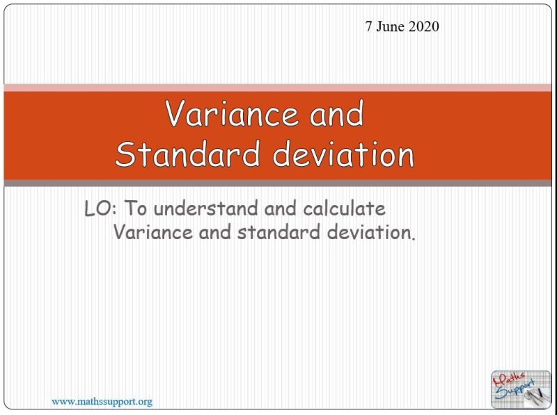 Maths IBAI – 4.34 Variance and standard deviation