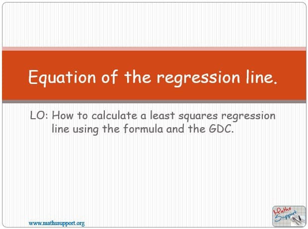 Maths IBAI – 4.044 Equation of the regression line of y on x