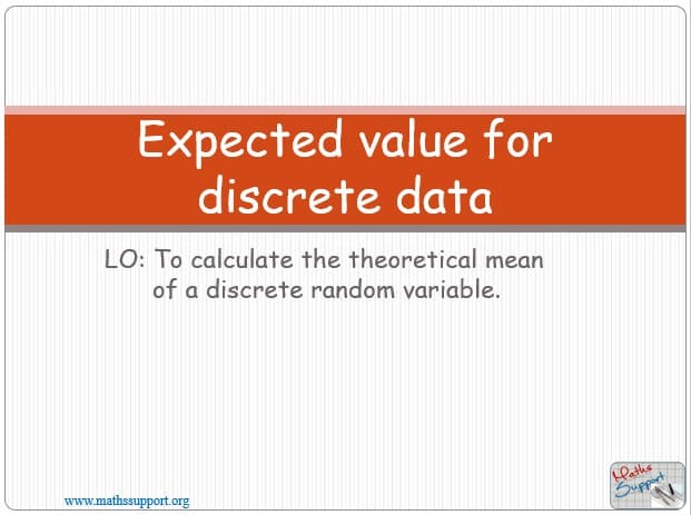Maths IBAI – 4.72 Expected value for discrete data