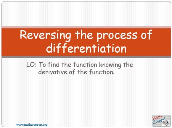 Maths IBAI – 5.51 Integration as anti-differentiation