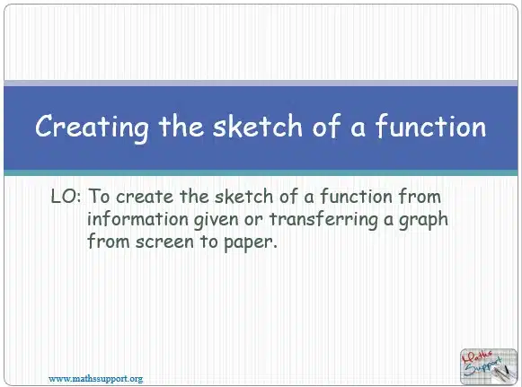 Maths IGCSE E3.6 Sketch the graph of a function