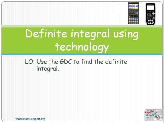 Maths IBAA – 5.053 Definite integral using technology